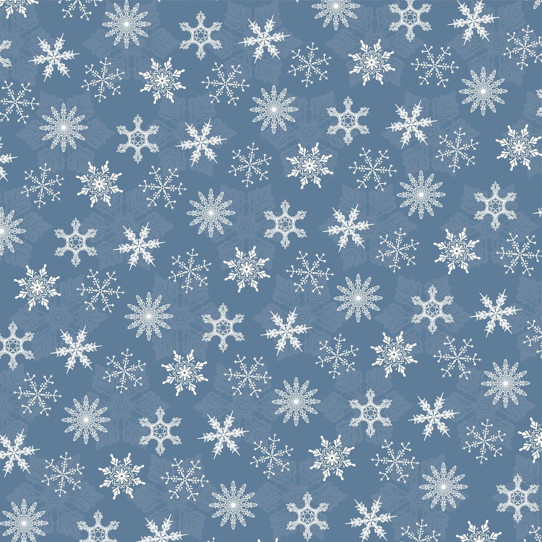 Welcome Winter Collection Blue Blizzard 12 x 12 Double-Sided Scrapbook Paper by Carta Bella - Scrapbook Supply Companies