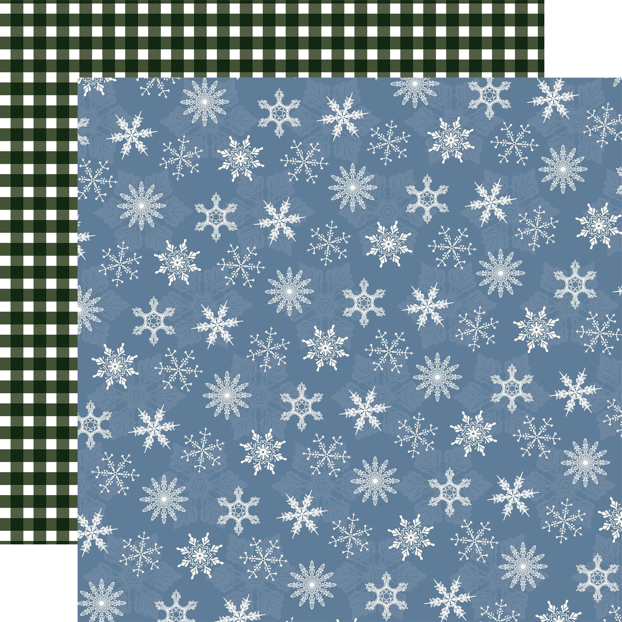 Welcome Winter Collection Blue Blizzard 12 x 12 Double-Sided Scrapbook Paper by Carta Bella - Scrapbook Supply Companies