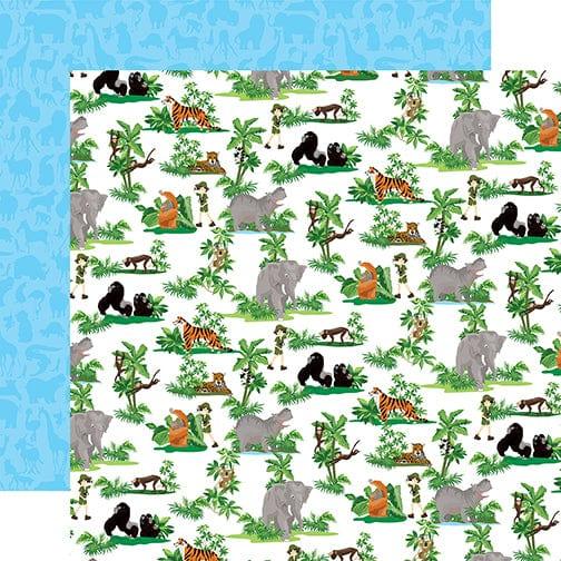 Zoo Adventure Collection Jungle Animals 12 x 12 Double-Sided Scrapbook Paper by Carta Bella - Scrapbook Supply Companies
