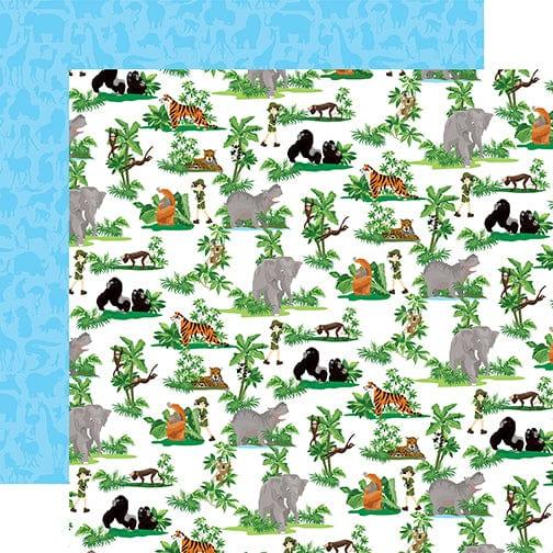 Zoo Adventure Collection Jungle Animals 12 x 12 Double-Sided Scrapbook Paper by Carta Bella - Scrapbook Supply Companies