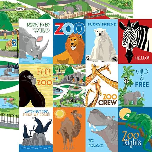 Zoo Adventure Collection 3 x 4 Journaling Cards 12 x 12 Double-Sided Scrapbook Paper by Carta Bella - Scrapbook Supply Companies