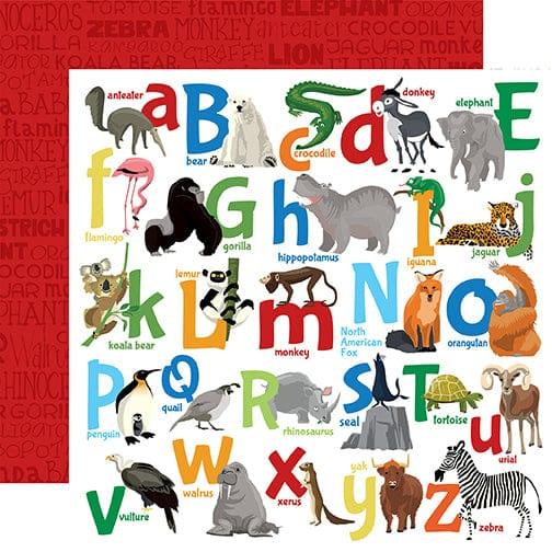 Zoo Adventure Collection Animal Alphabet 12 x 12 Double-Sided Scrapbook Paper by Carta Bella - Scrapbook Supply Companies
