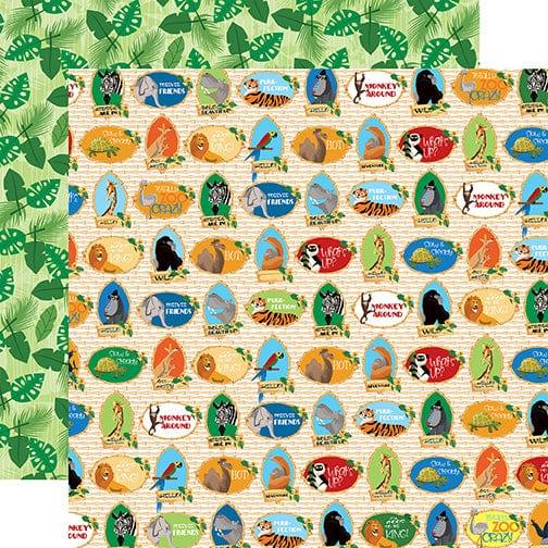 Zoo Adventure Collection Zoo Crew 12 x 12 Double-Sided Scrapbook Paper by Carta Bella - Scrapbook Supply Companies