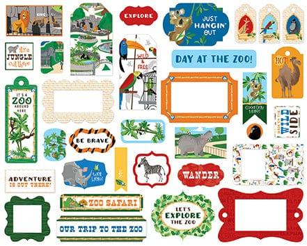 Zoo Adventure Collection 5 x 5 Frames & Tags Die Cut Scrapbook Embellishments by Carta Bella - Scrapbook Supply Companies