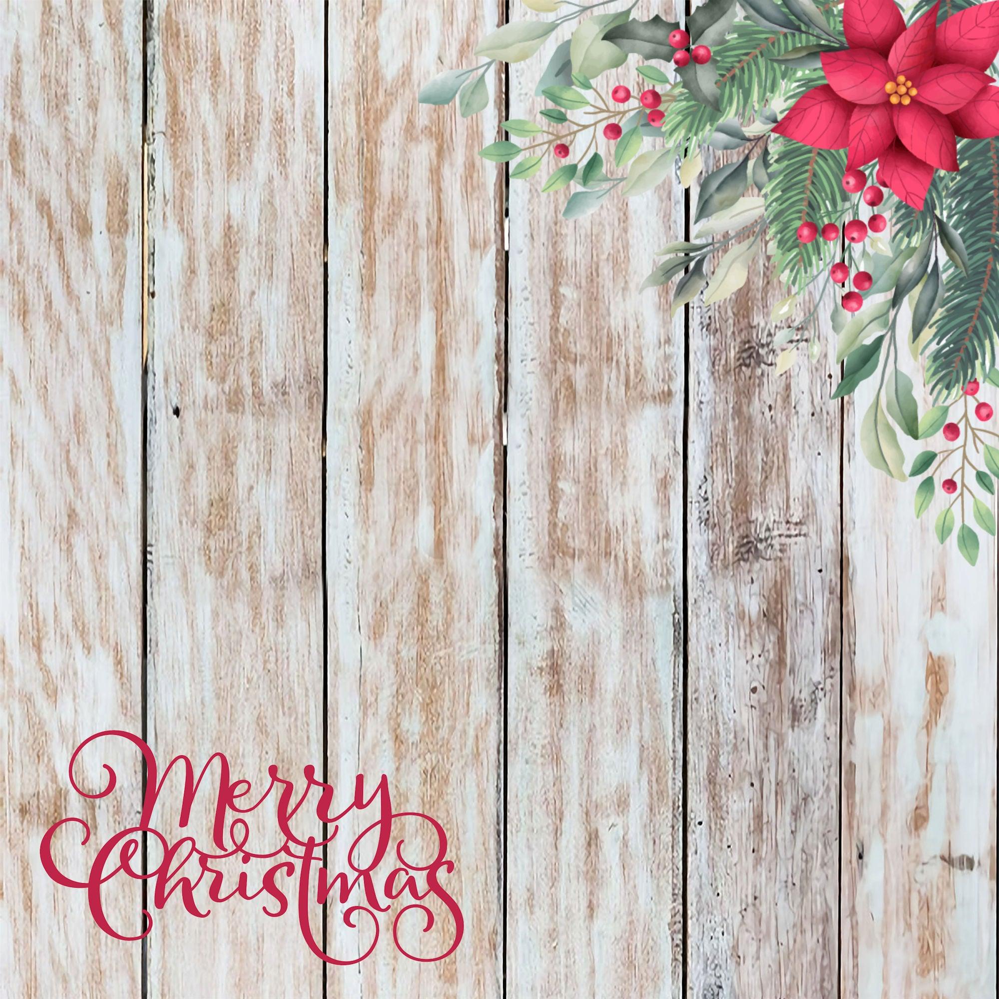 Country Christmas Watercolor Collection Merry Christmas 12 x 12 Double-Sided Scrapbook Paper by SSC Designs - Scrapbook Supply Companies