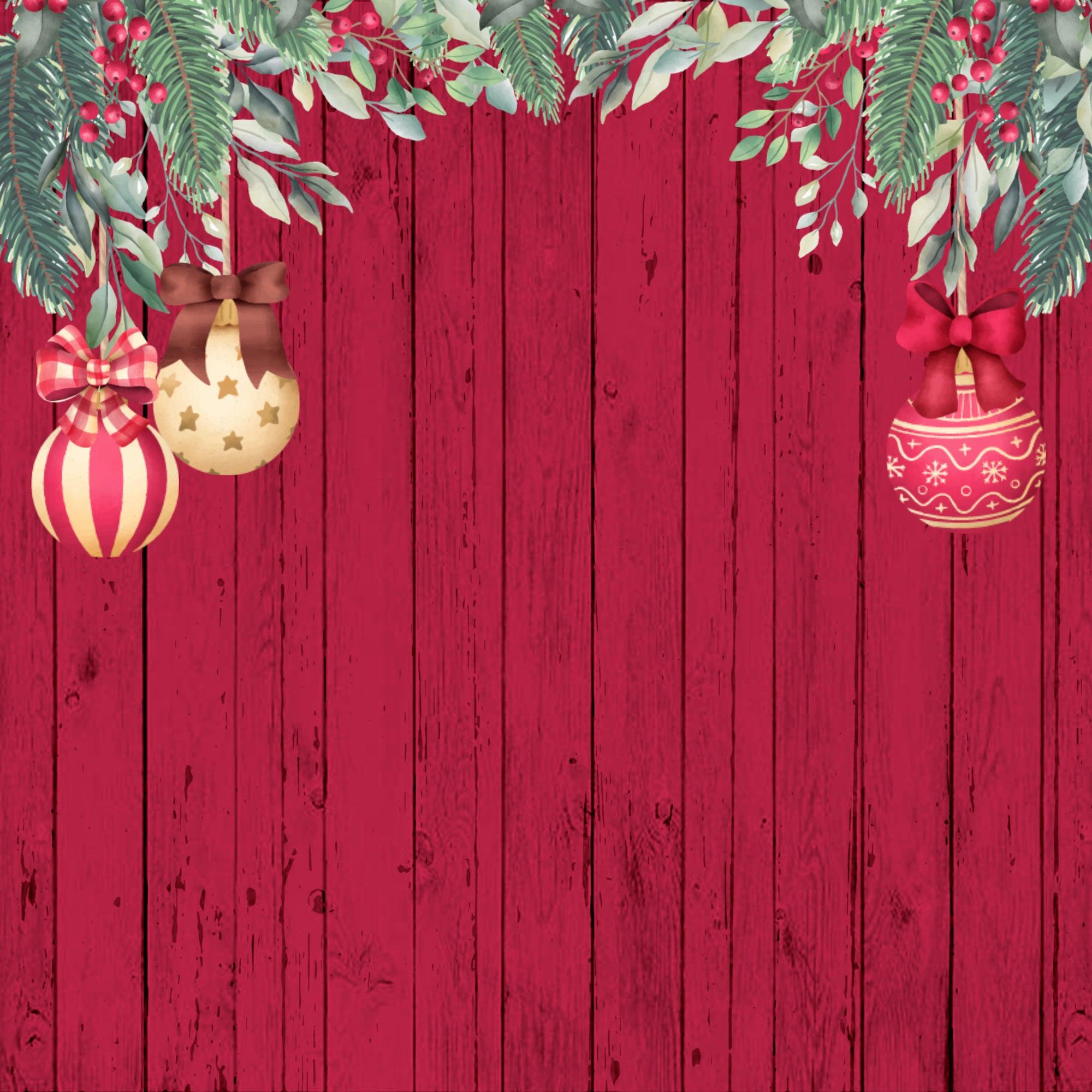 Country Christmas Watercolor Collection Merry Christmas 12 x 12 Double-Sided Scrapbook Paper by SSC Designs - Scrapbook Supply Companies