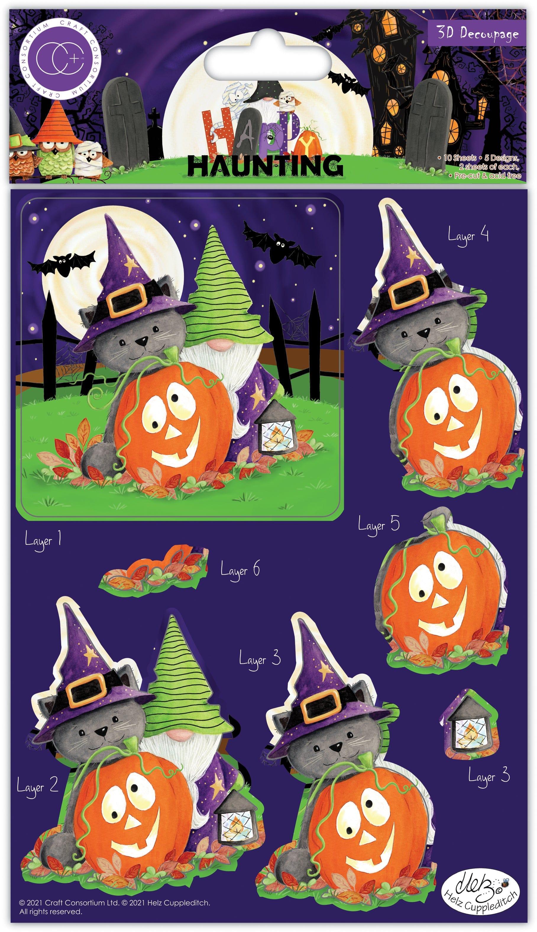 Happy Haunting Collection 3D Decoupage Scrapbook Embellishments by Craft Consortium - Scrapbook Supply Companies