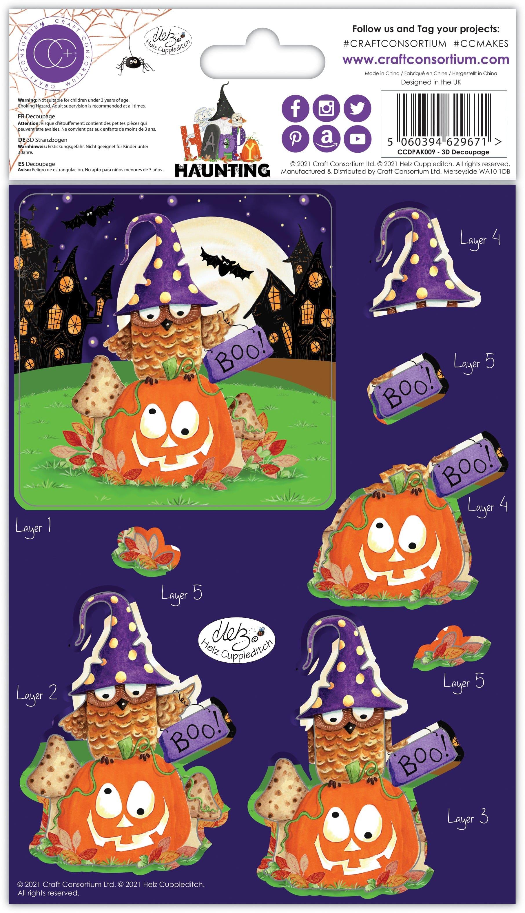 Happy Haunting Collection 3D Decoupage Scrapbook Embellishments by Craft Consortium - Scrapbook Supply Companies