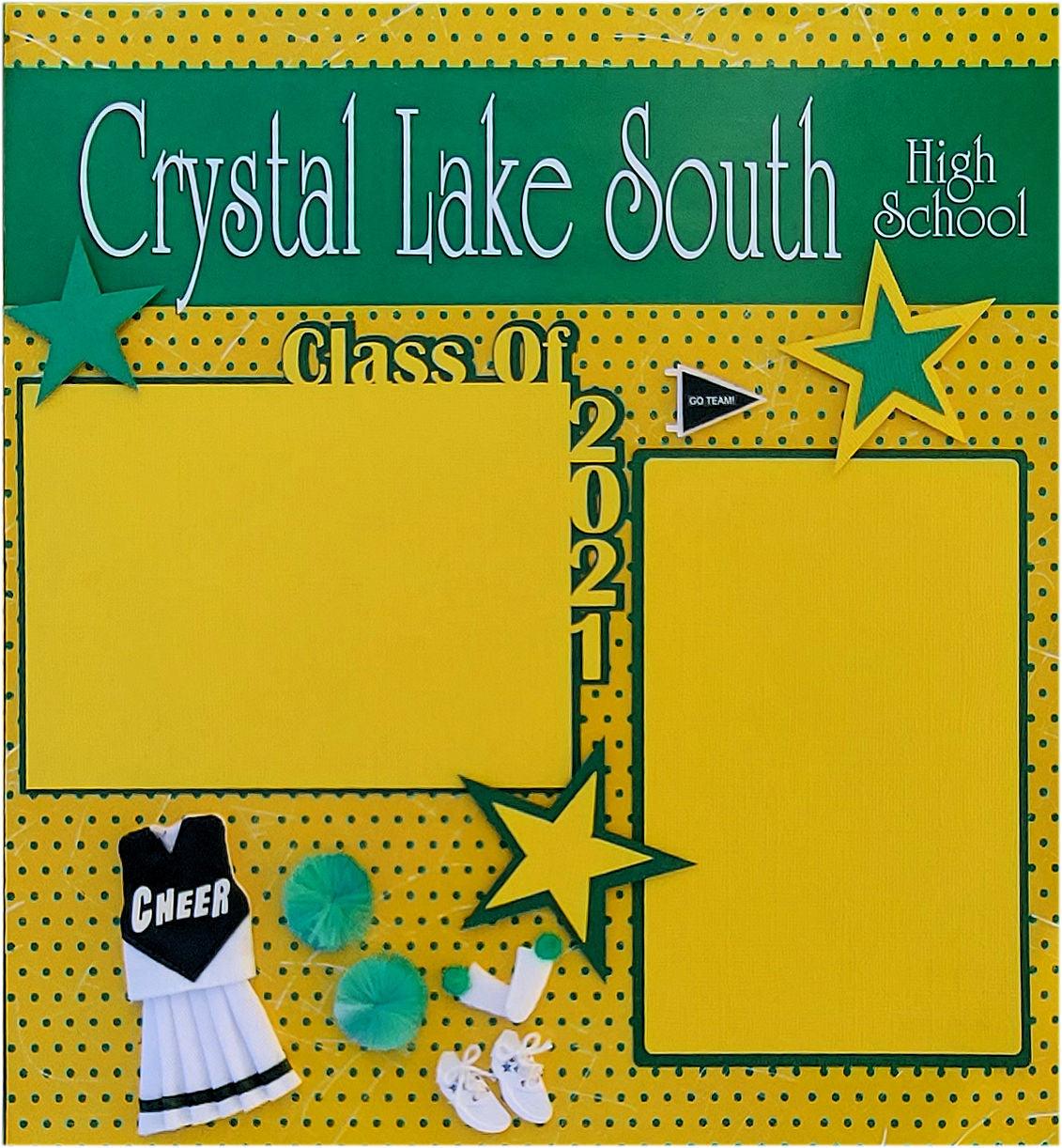 Crystal Lake South Class of 2021 Cheer Pre-Made Embellished Two-Page 12 x 12 Scrapbook Premade by SSC Designs - Scrapbook Supply Companies