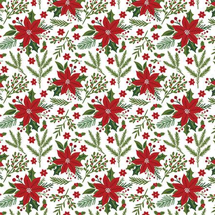 Christmas Magic Collection Pretty Poinsettias 12 x 12 Double-Sided Scrapbook Paper by Echo Park Paper - Scrapbook Supply Companies