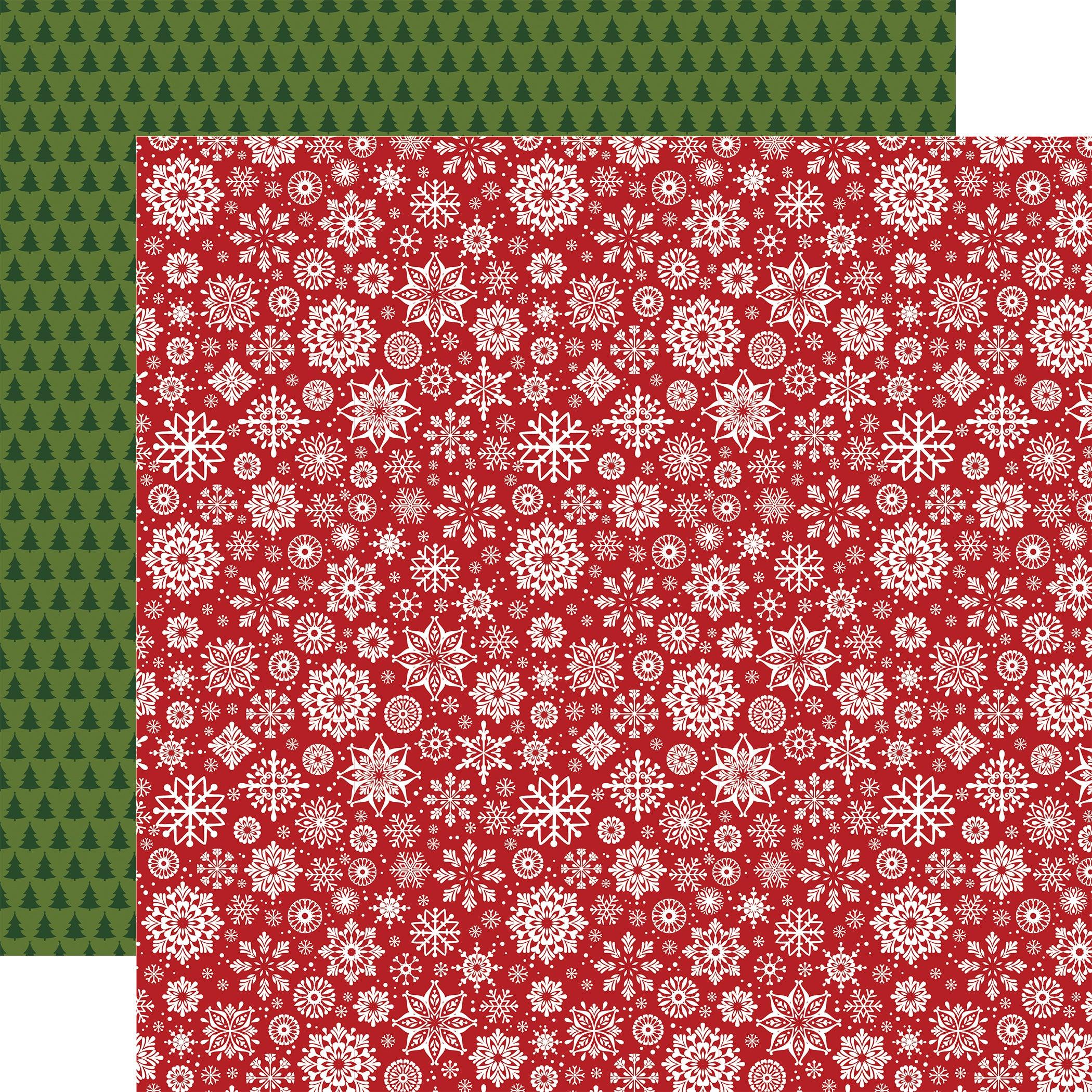 Christmas Magic Collection Swirling Snowflakes 12 x 12 Double-Sided Scrapbook Paper by Echo Park Paper