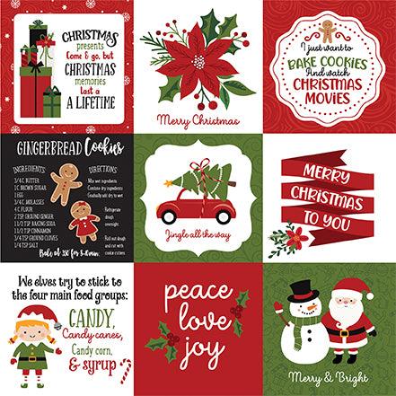 Christmas Magic Collection 4 x 4 Journaling Cards 12 x 12 Double-Sided Scrapbook Paper by Echo Park Paper - Scrapbook Supply Companies