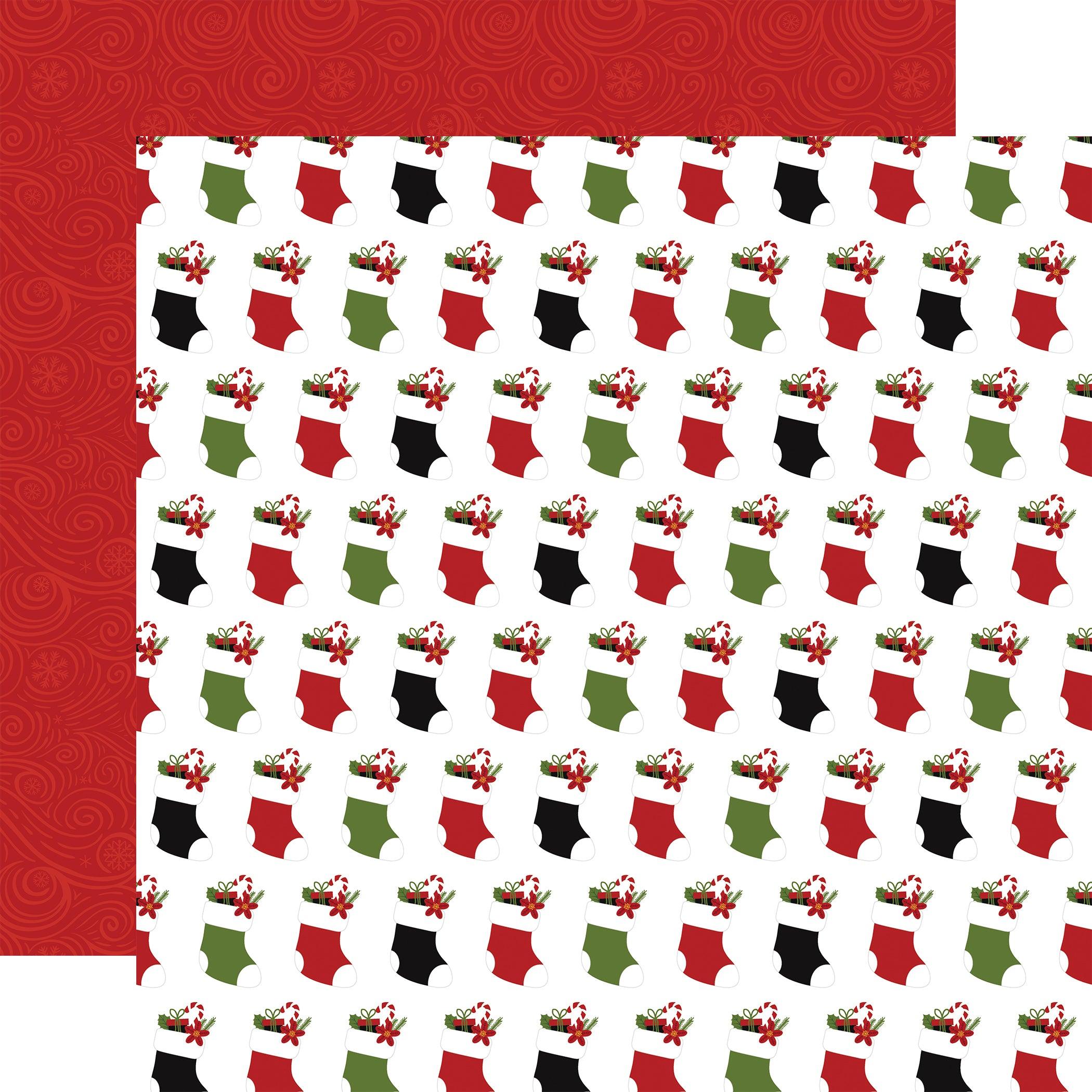 Christmas Magic Collection Stuffing Stockings 12 x 12 Double-Sided Scrapbook Paper by Echo Park Paper