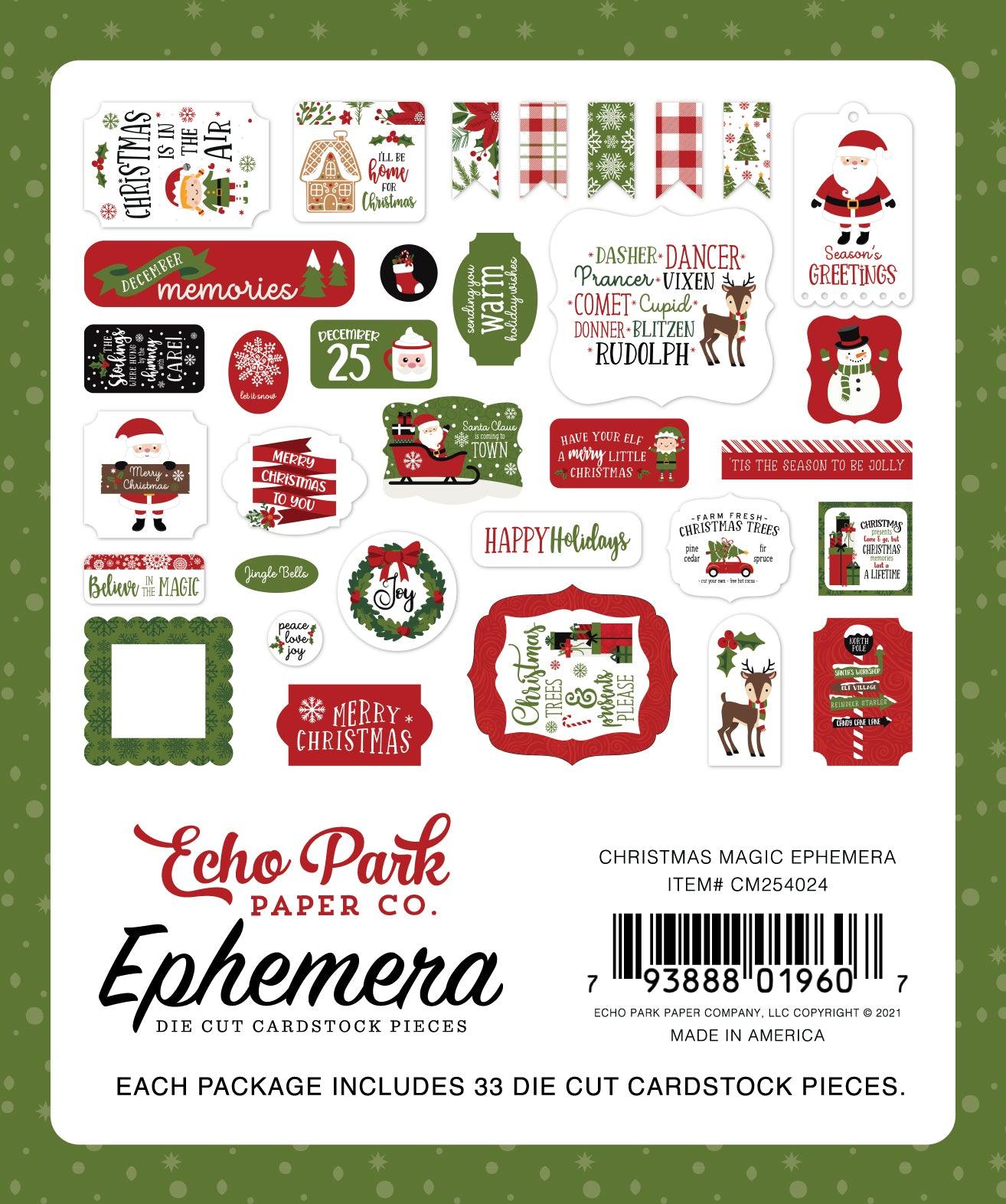 Christmas Magic Collection 5 x 5 Scrapbook Ephemera Die Cuts by Echo Park Paper - Scrapbook Supply Companies