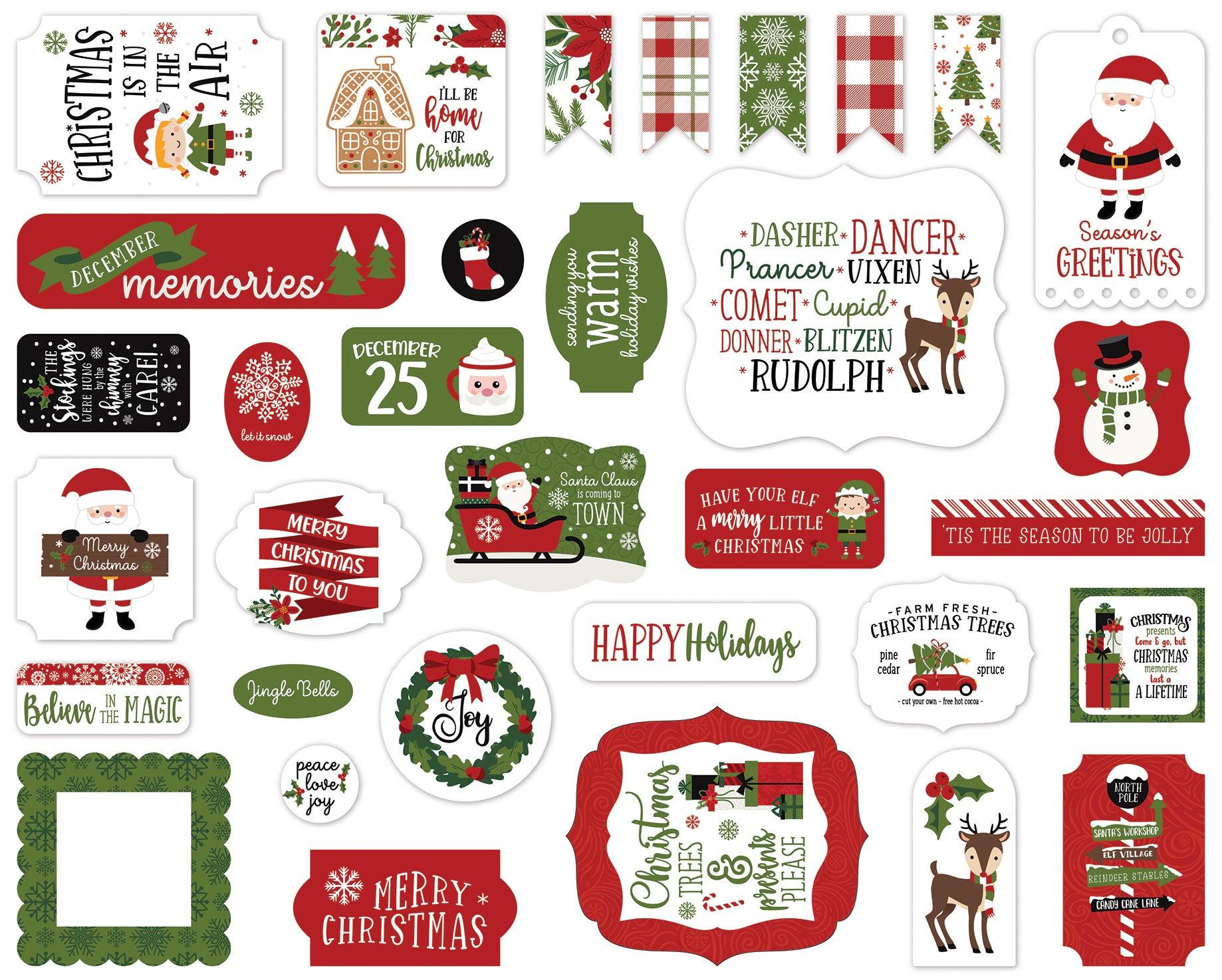 Christmas Magic Collection 5 x 5 Scrapbook Ephemera Die Cuts by Echo Park Paper - Scrapbook Supply Companies