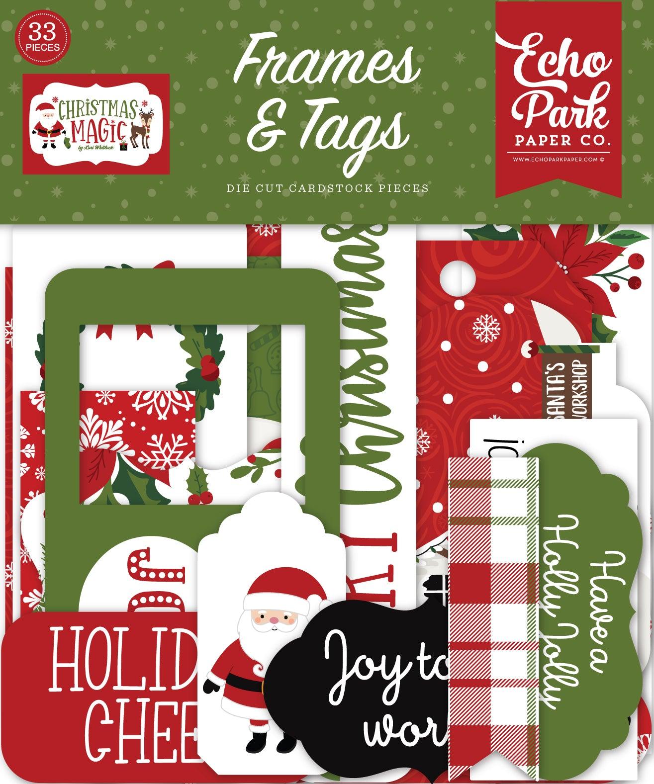 Christmas Magic Collection 5 x 5 Scrapbook Tags & Frames Die Cuts by Echo Park Paper - Scrapbook Supply Companies