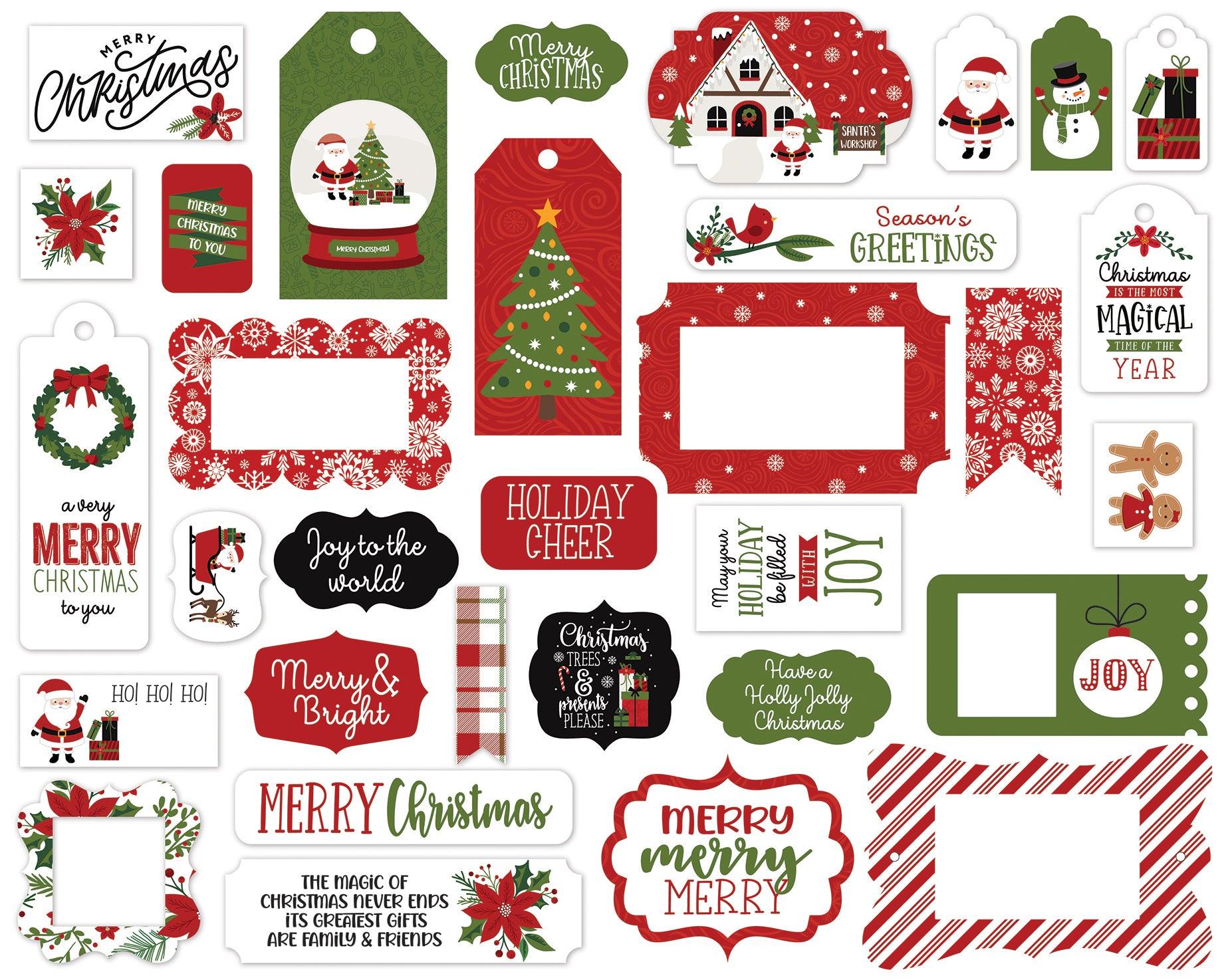 Christmas Magic Collection 5 x 5 Scrapbook Tags & Frames Die Cuts by Echo Park Paper - Scrapbook Supply Companies