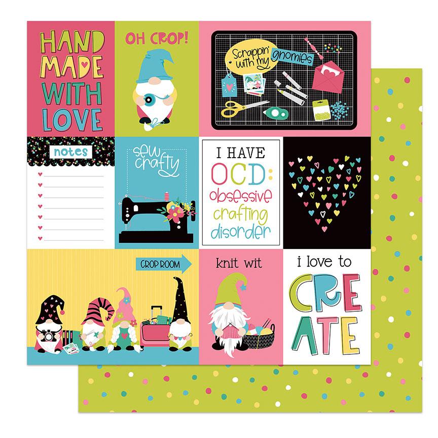 Crafting With My Gnomies Collection Oh Crop 12 x 12 Double-Sided Scrapbook Paper by Photo Play Paper - Scrapbook Supply Companies