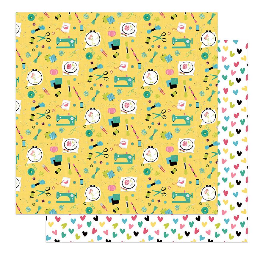 Crafting With My Gnomies Collection Sew Sweet 12 x 12 Double-Sided Scrapbook Paper by Photo Play Paper - Scrapbook Supply Companies
