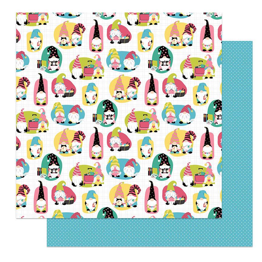 Crafting With My Gnomies Collection Scrappers 12 x 12 Double-Sided Scrapbook Paper by Photo Play Paper - Scrapbook Supply Companies