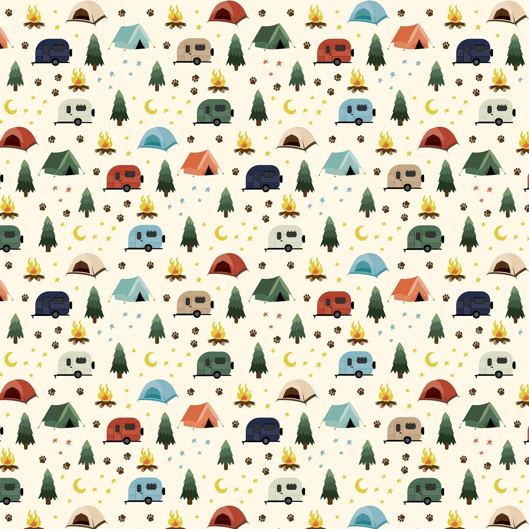 Call Of The Wild Collection Campground 12 x 12 Double-Sided Scrapbook Paper by Echo Park Paper - Scrapbook Supply Companies