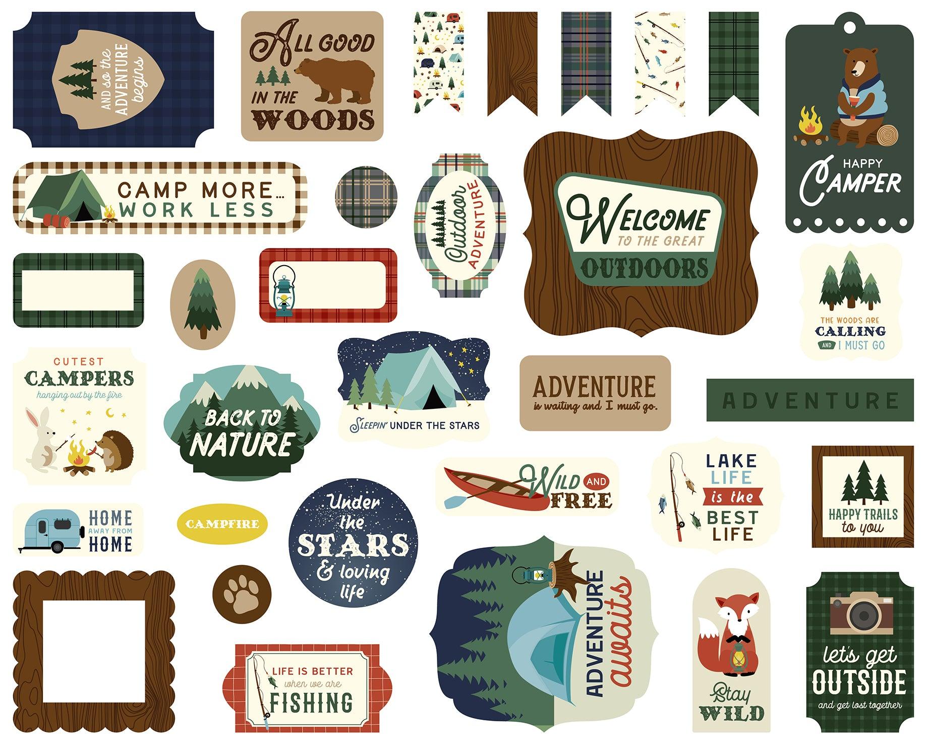 Call Of The Wild Collection 5 x 5 Scrapbook Ephemera Die Cuts by Echo Park Paper - Scrapbook Supply Companies