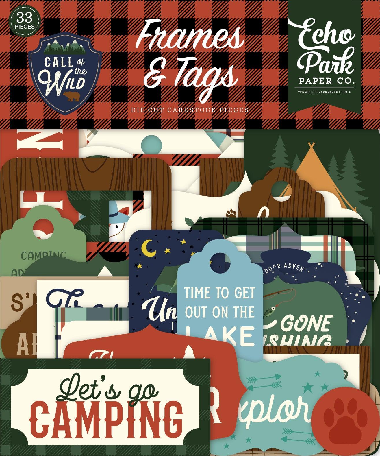 Call Of The Wild Collection 5 x 5 Scrapbook Tags & Frames Die Cuts by Echo Park Paper - Scrapbook Supply Companies