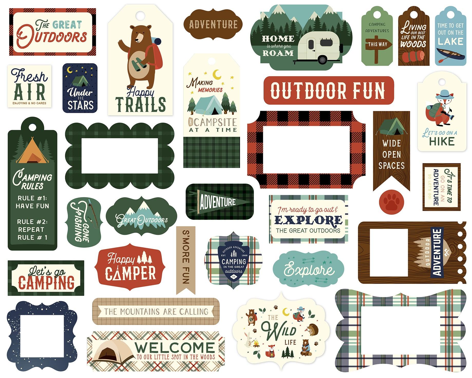 Call Of The Wild Collection 5 x 5 Scrapbook Tags & Frames Die Cuts by Echo Park Paper - Scrapbook Supply Companies
