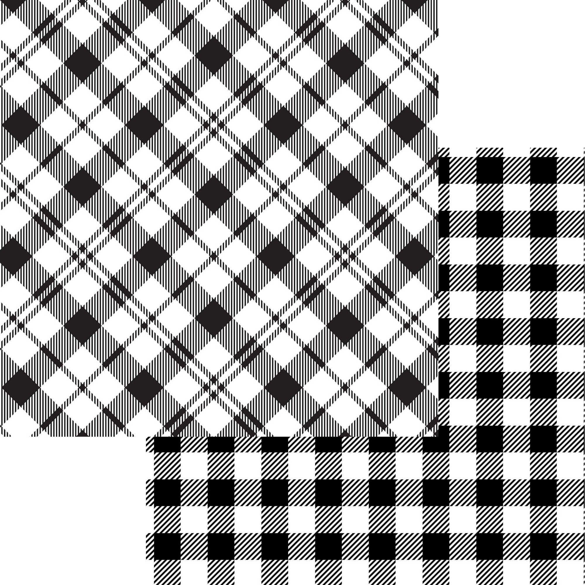 Christmas Patterns Collection Buffalo White 12 x 12 Double-Sided Scrapbook Paper by SSC Designs