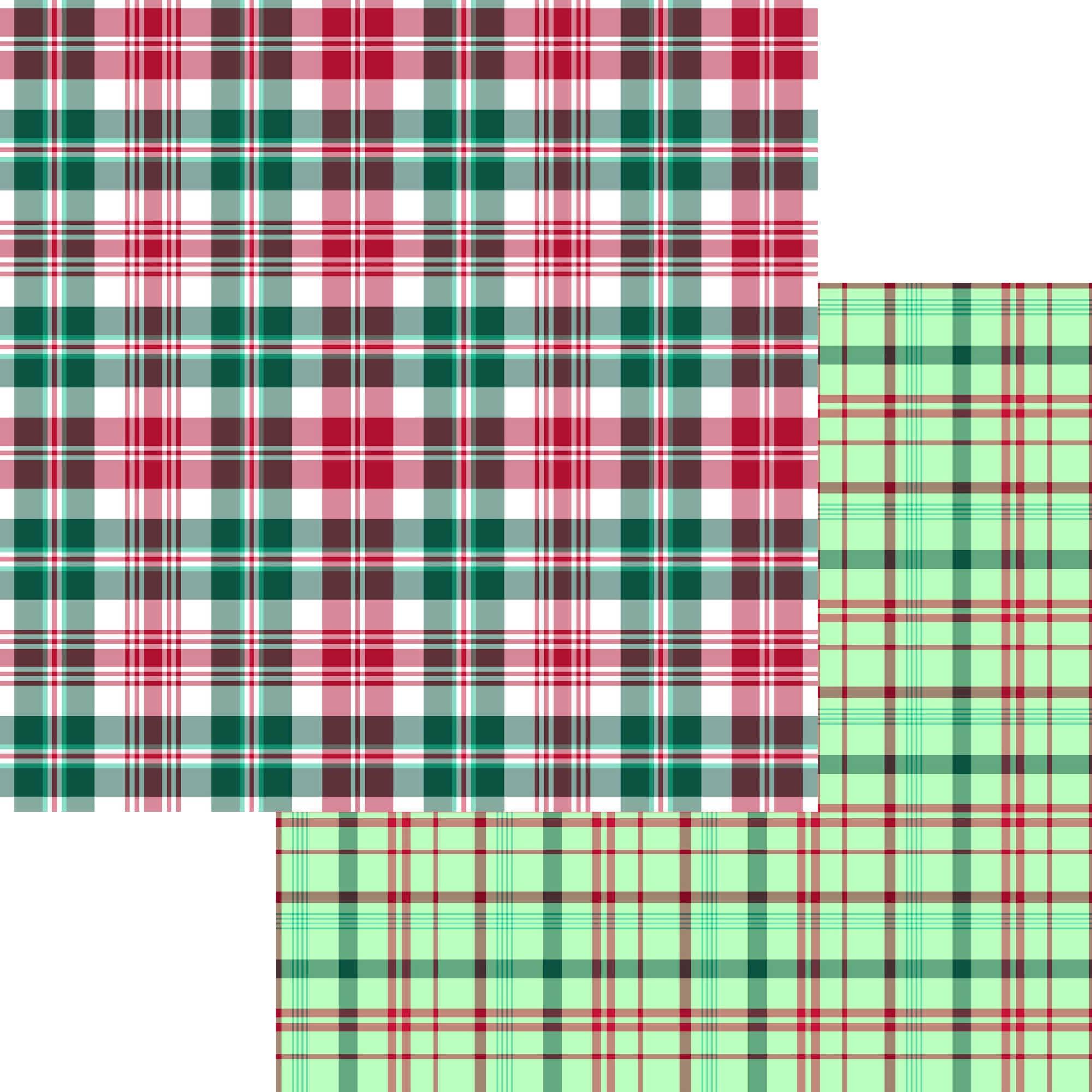 Christmas Patterns Collection Plaid Green 12 x 12 Double-Sided Scrapbook Paper by SSC Designs - Scrapbook Supply Companies