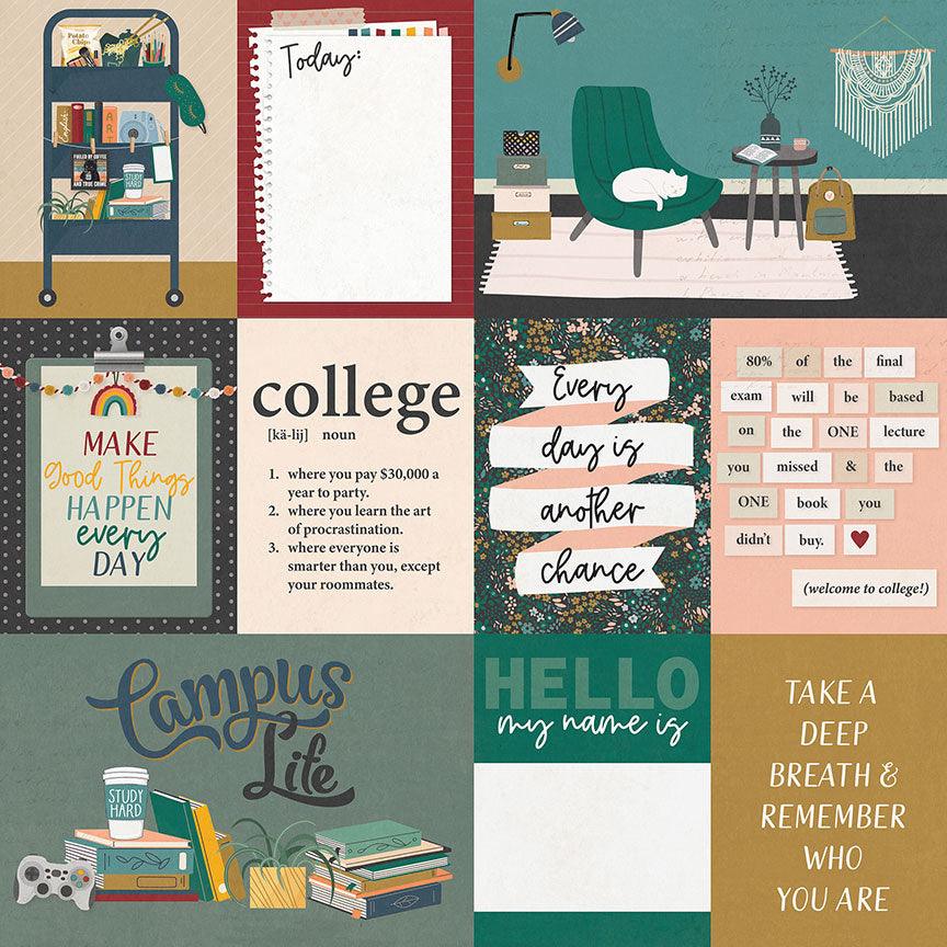 Campus Life Collection Who You Are 12 x 12 Double-Sided Scrapbook Paper by Photo Play Paper - Scrapbook Supply Companies