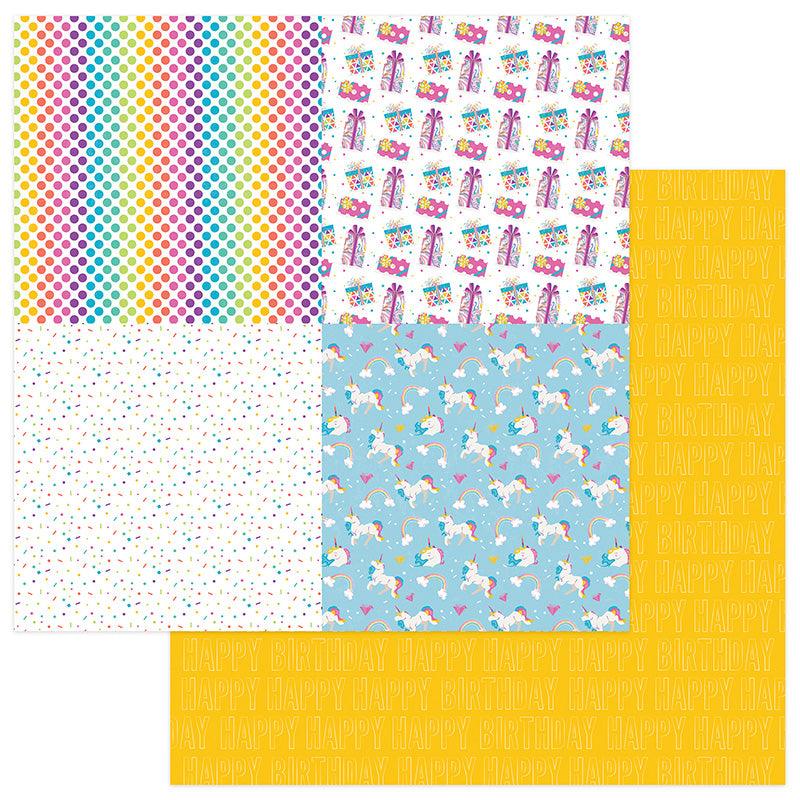Cake Collection Rainbow Sprinkles Celebrate Quad 12 x 12 Double-Sided Scrapbook Paper by Photo Play Paper - Scrapbook Supply Companies