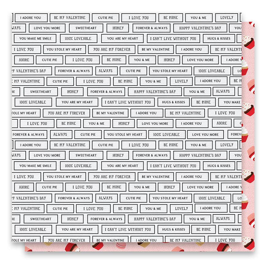 Cupid's Sweetheart Cafe Collection Sweet Sentiments 12 x 12 Double-Sided Scrapbook Paper by Photo Play Paper