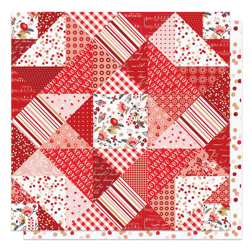 Cupid's Sweetheart Cafe Collection Quilt From Cupid 12 x 12 Double-Sided Scrapbook Paper by Photo Play Paper - Scrapbook Supply Companies