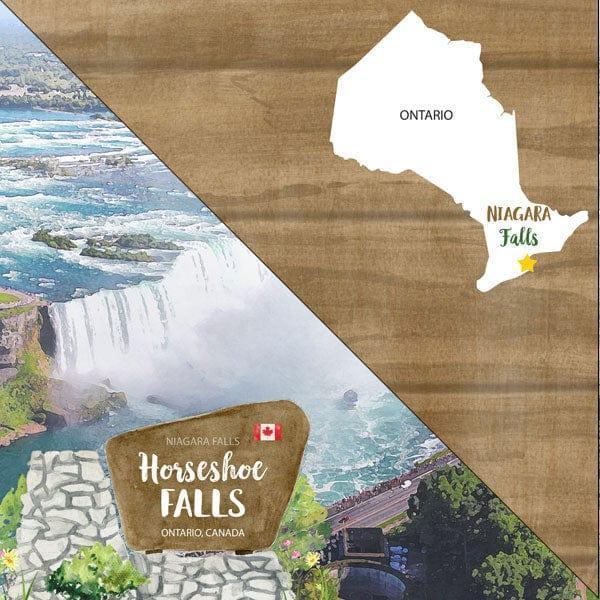 National Park Collection Ontario Canada Horseshoe Falls 12 x 12 Double-Sided Scrapbook Paper by Scrapbook Customs