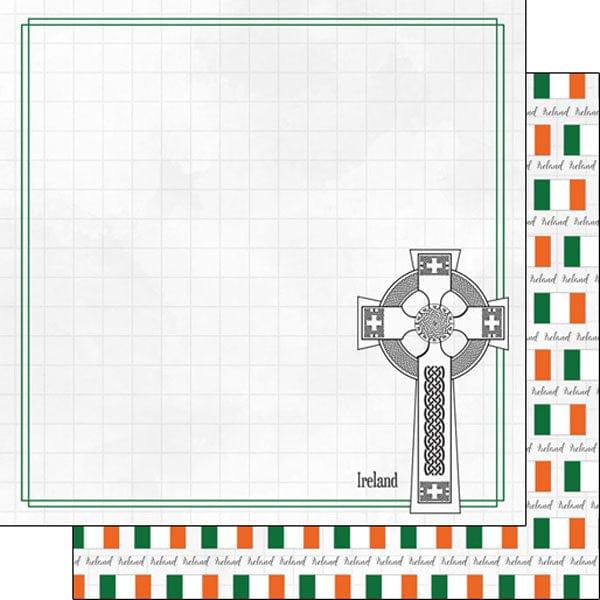 Travel Adventure Collection Celtic Cross 12 x 12 Double-Sided Scrapbook Paper by Scrapbook Customs