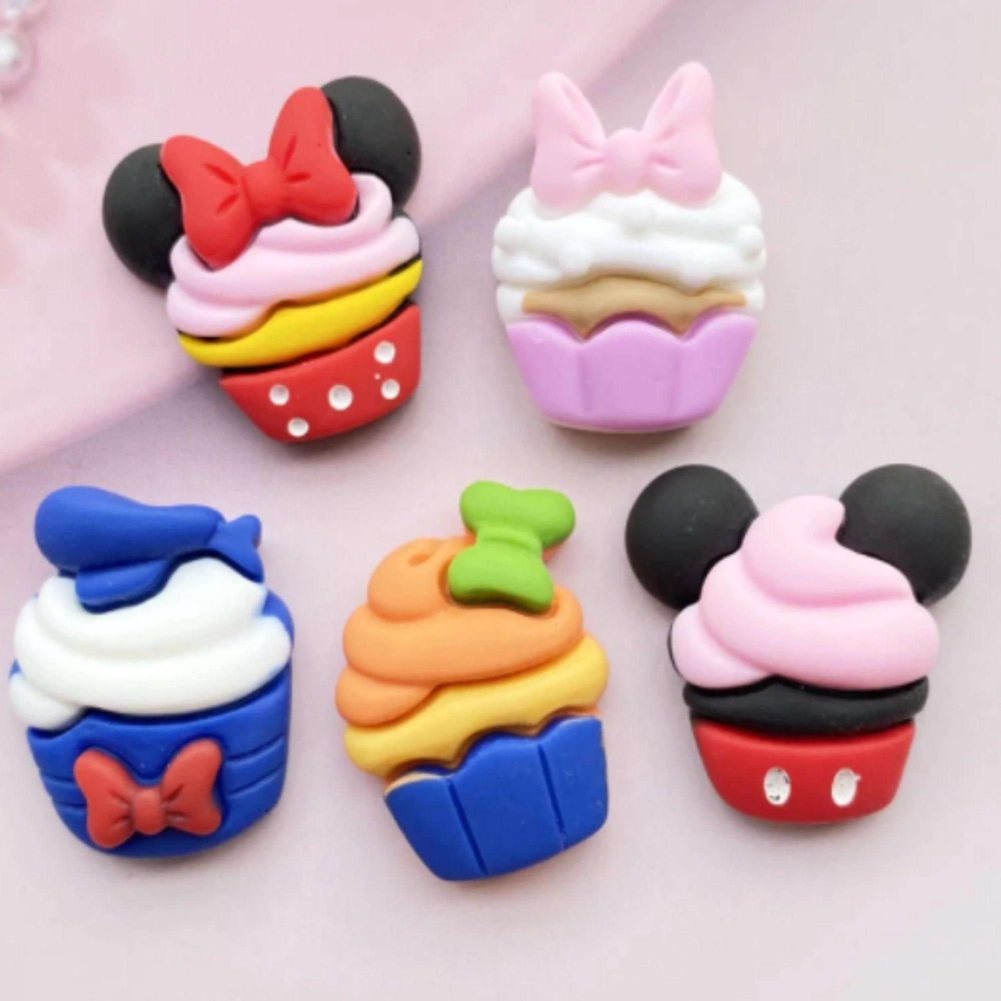 Disneyana Collection .75" Character Cupcake Flatback Scrapbook Embellishments by SSC Designs - 5 Pieces