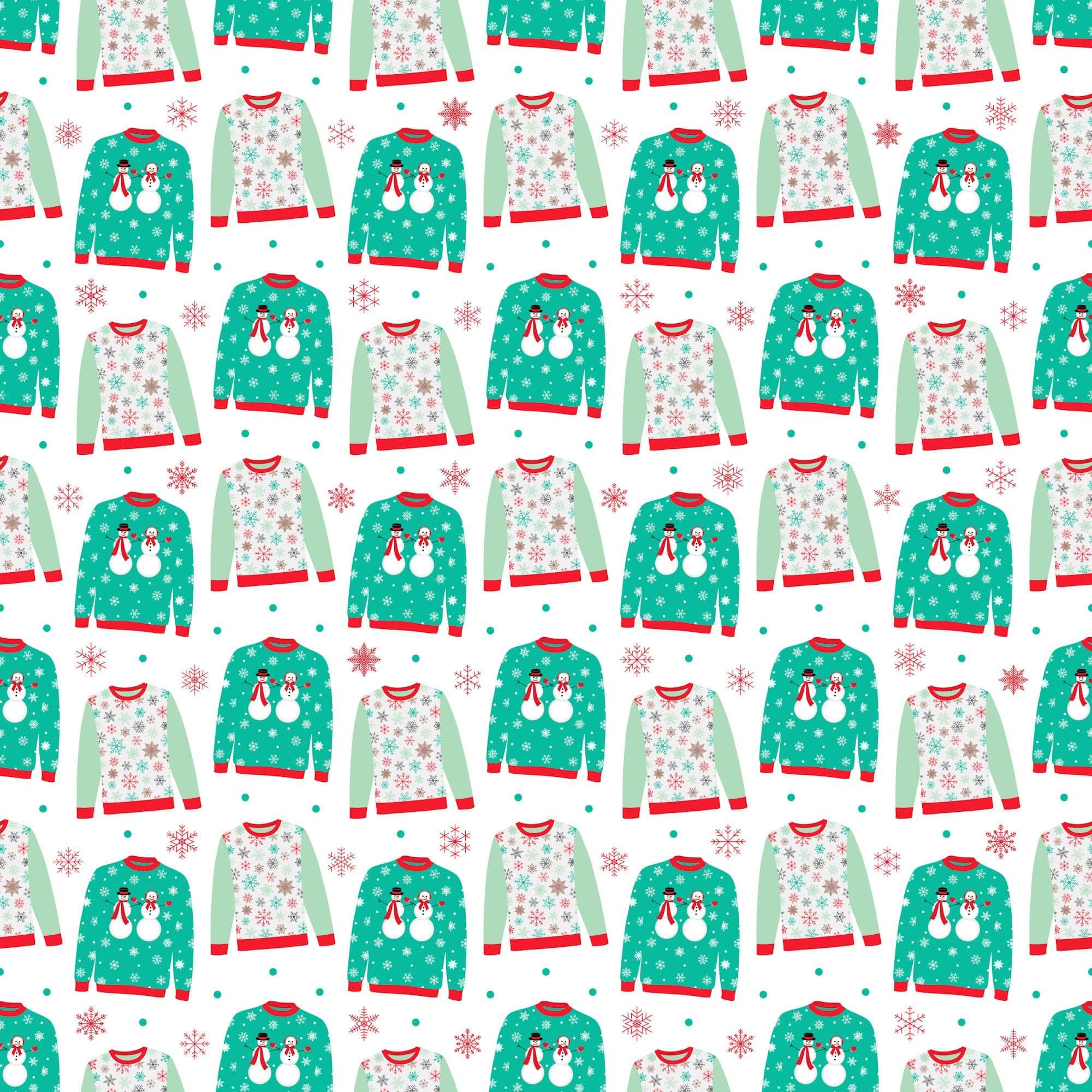 Ugly Christmas Sweater Collection Snowmen 12 x 12 Double-Sided Scrapbook Paper by SSC Designs - Scrapbook Supply Companies