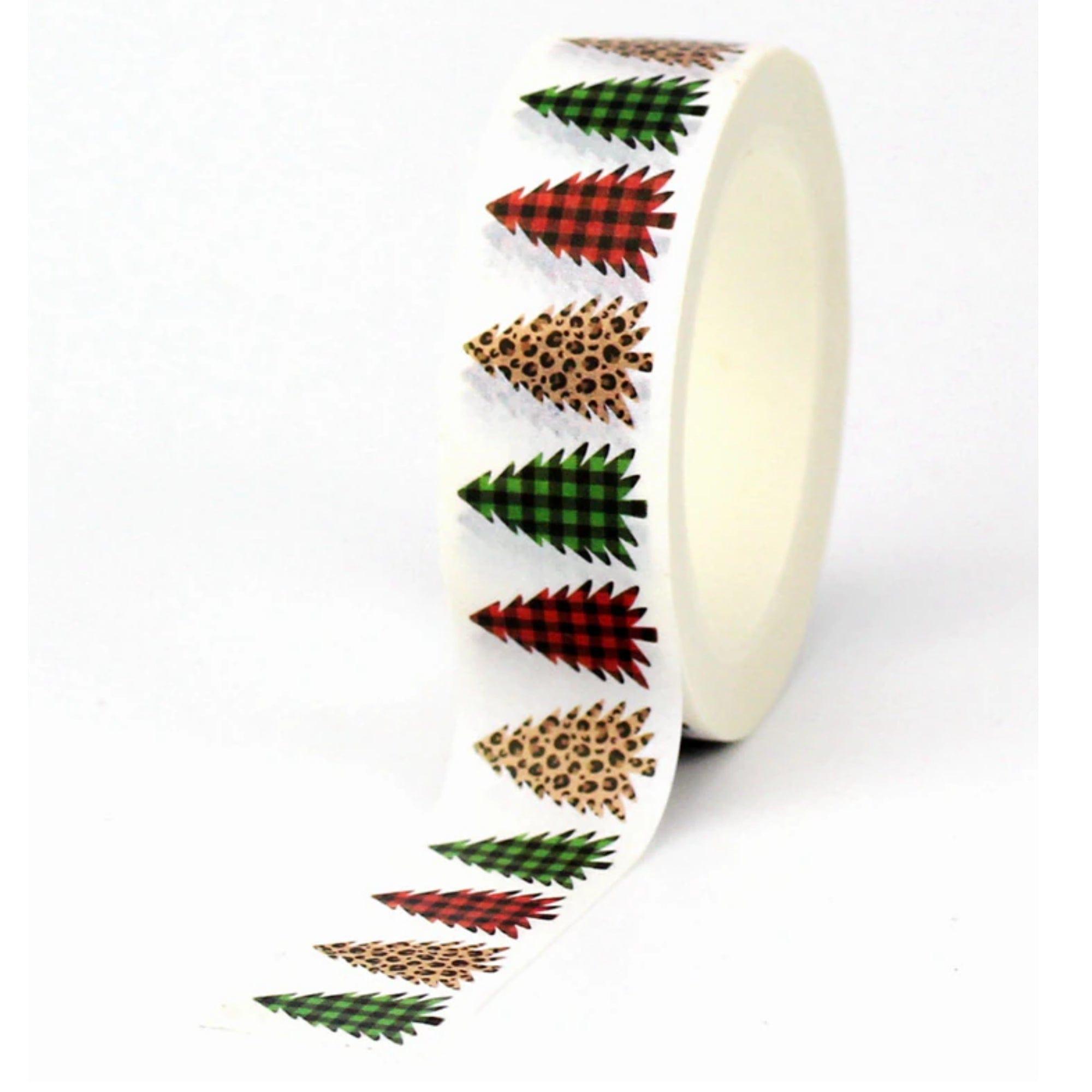 TW Collection Plaid Christmas Trees Washi Tape by SSC Designs - 15mm x 30 Feet - Scrapbook Supply Companies