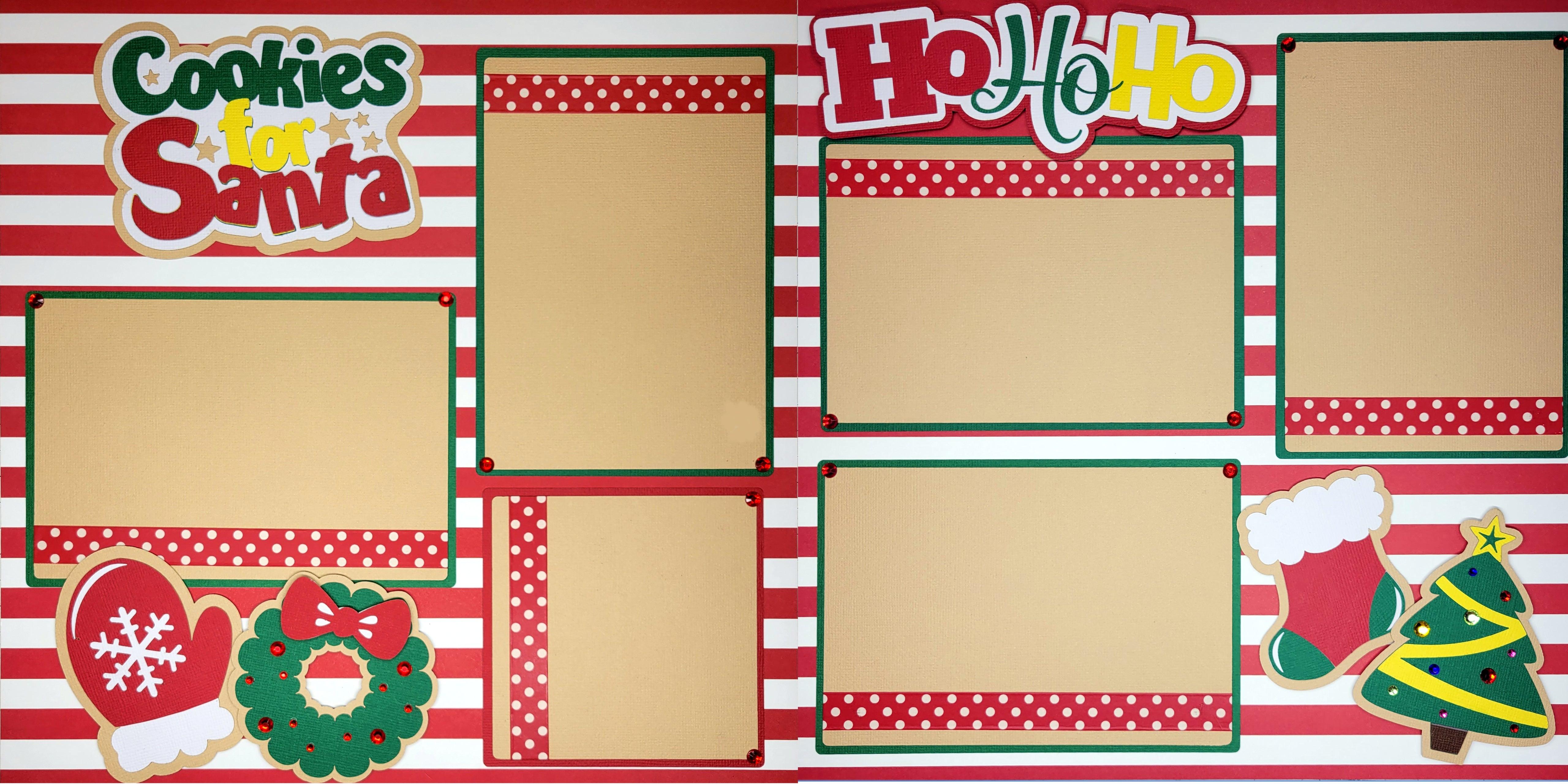 Cookies for Santa (2) - 12 x 12 Pages, Fully-Assembled & Hand-Crafted 3D Scrapbook Premade by SSC Designs