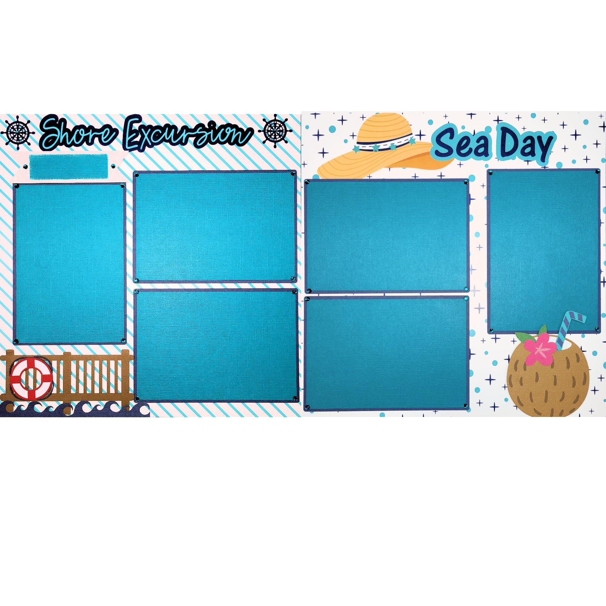 Cruise Collection (2) - 12 x 12 Pages, Fully-Assembled & Hand-Crafted 3D Scrapbook Premade by SSC Designs