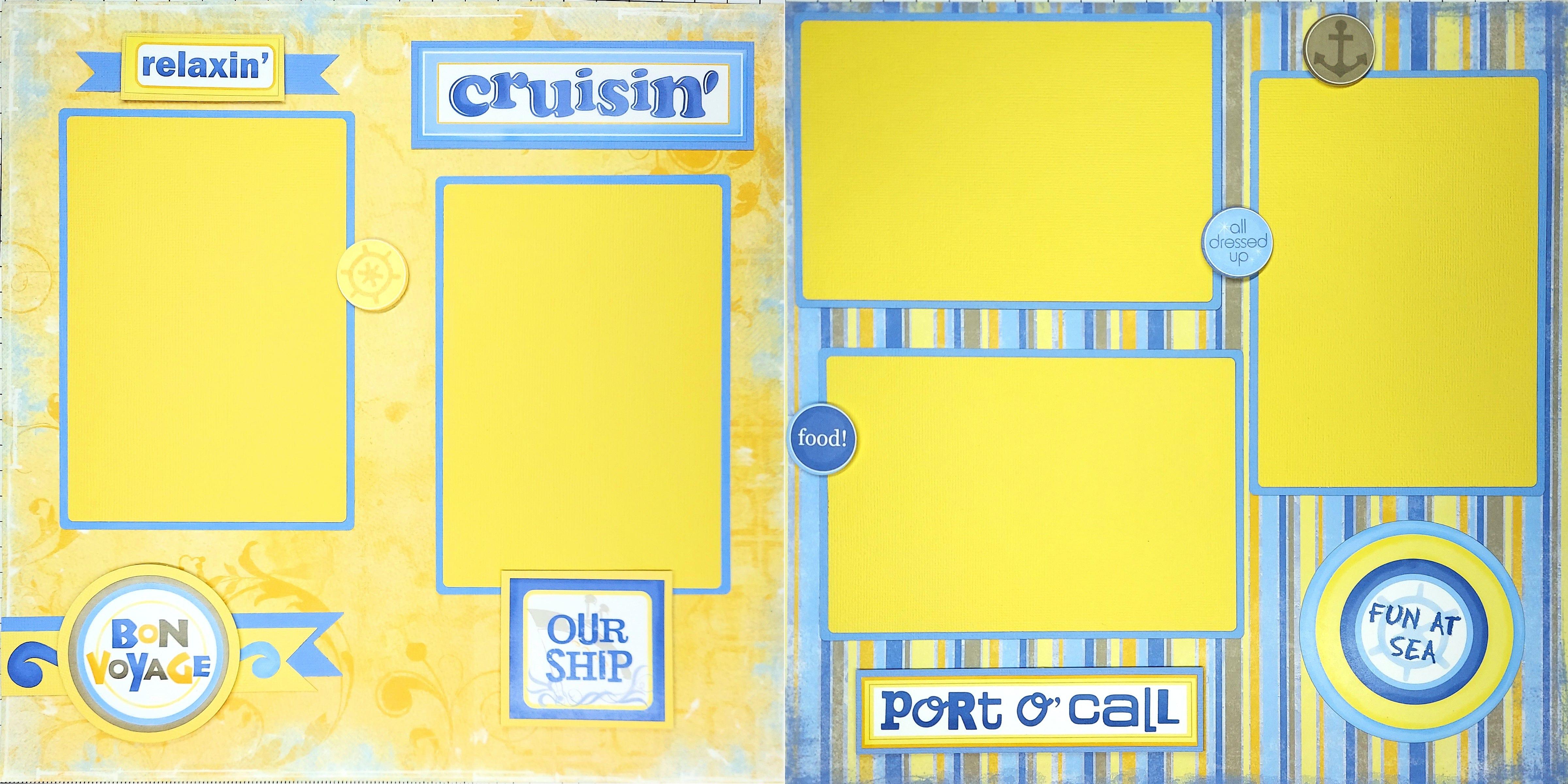 Let's Cruise Premade Embellished Two-Page 12 x 12 Scrapbook Premade by SSC Designs