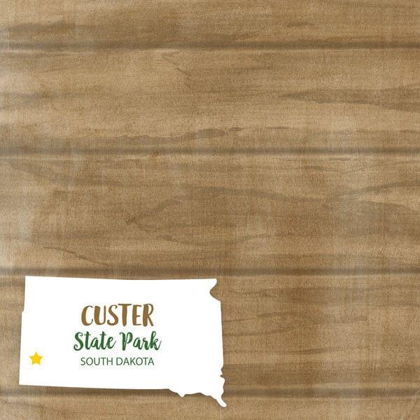 National Park Collection South Dakota State Park Custer 12 x 12 Double-Sided Scrapbook Paper by Scrapbook Customs - Scrapbook Supply Companies