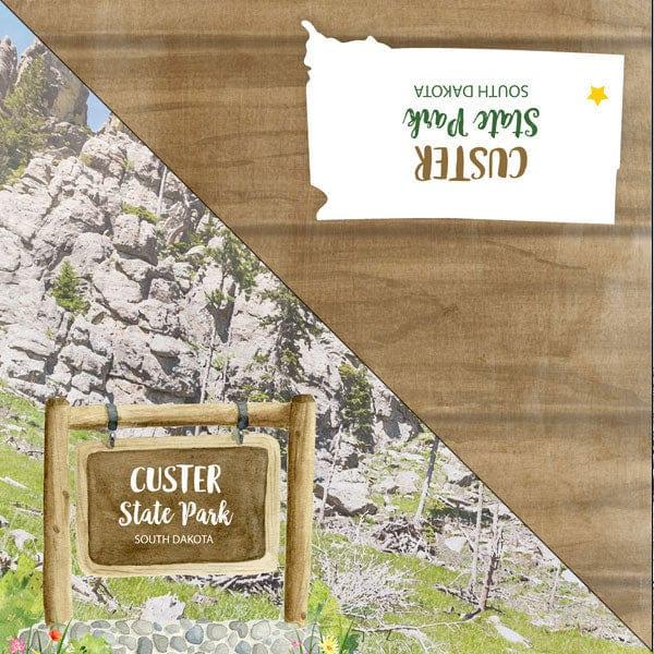 National Park Collection South Dakota State Park Custer 12 x 12 Double-Sided Scrapbook Paper by Scrapbook Customs