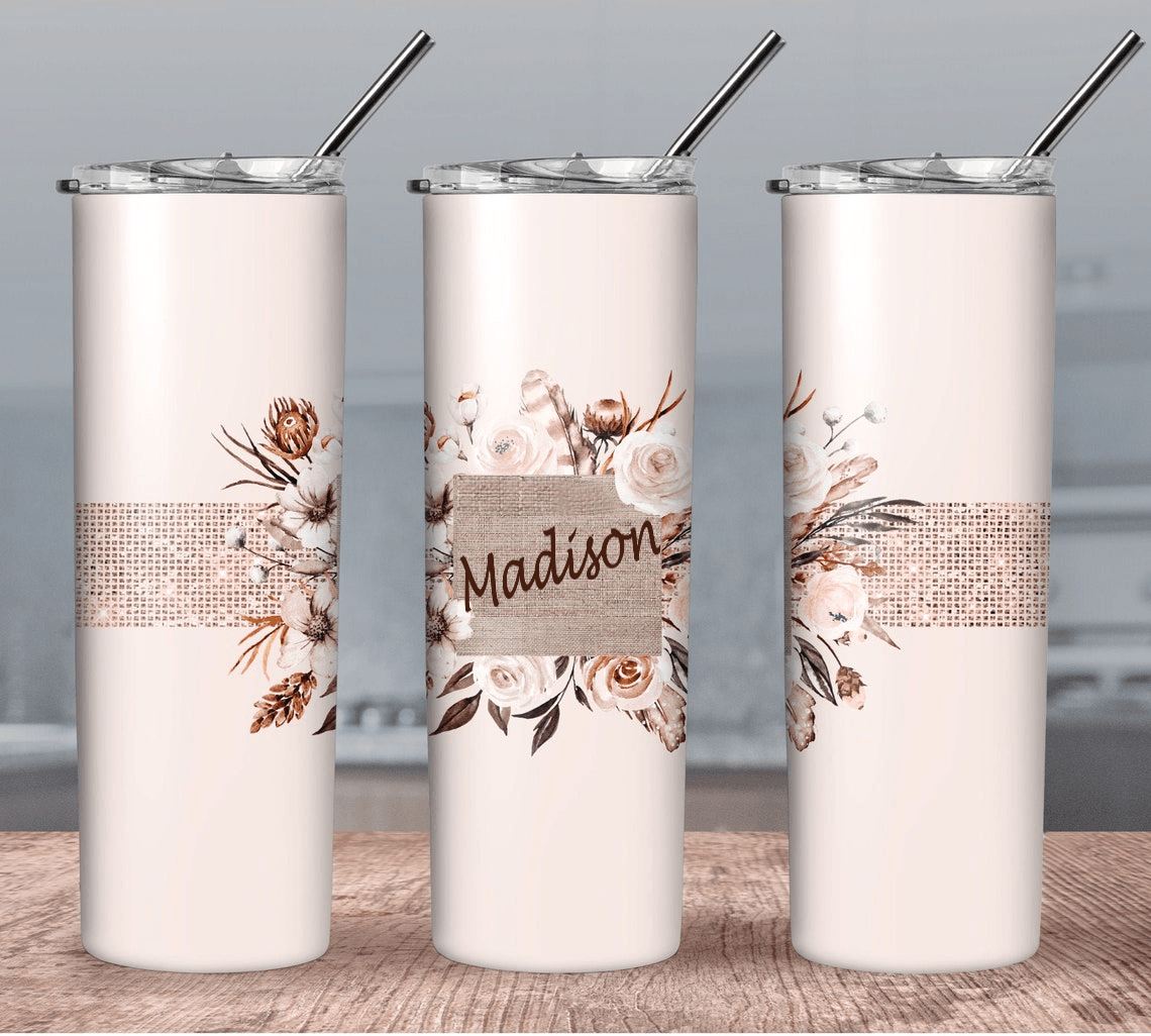 Customized Blush Pink 30 oz. Straight Skinny Tumbler by SSC Designs - Scrapbook Supply Companies