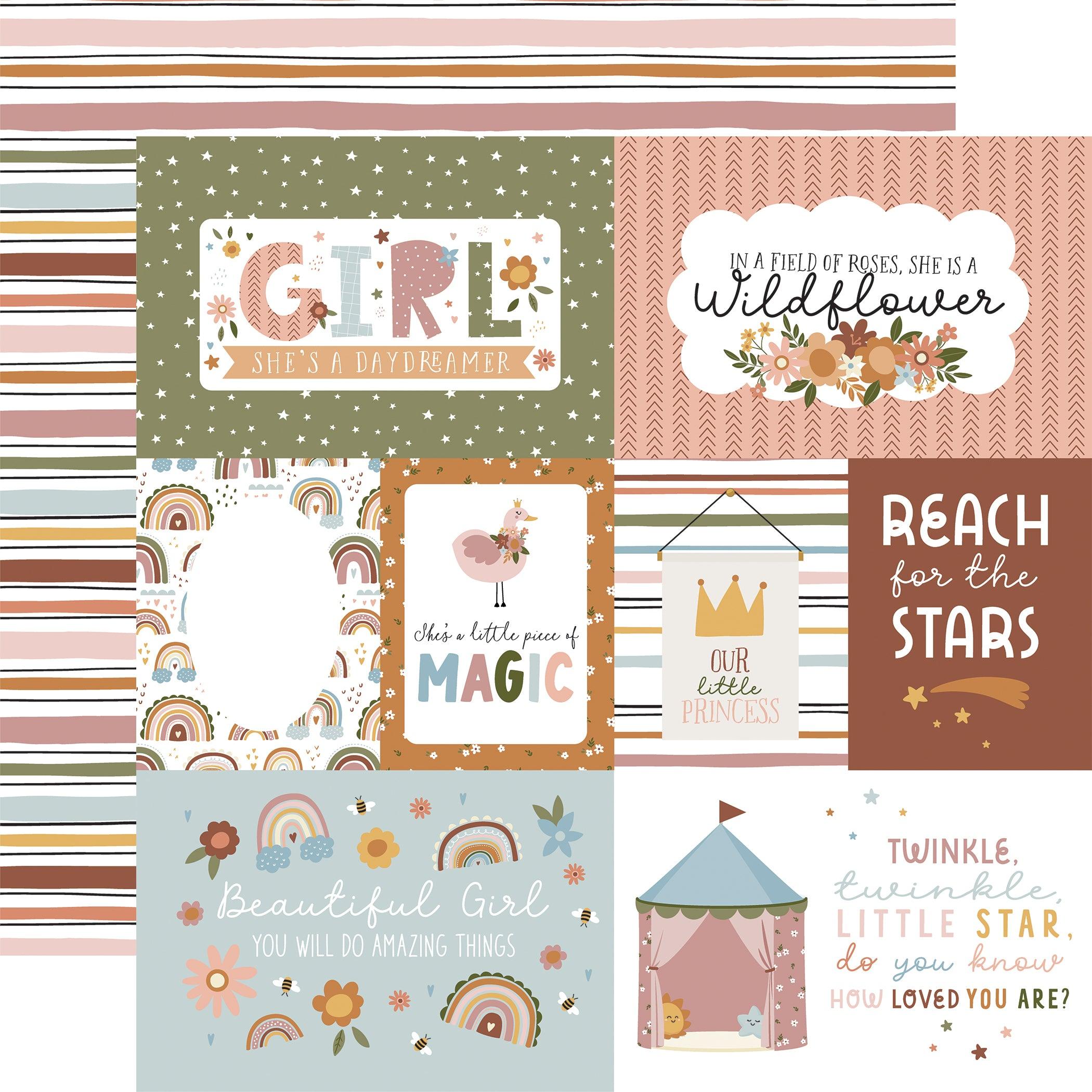 Dream Big Little Girl Collection 12 x 12 Scrapbook Paper & Sticker Pack by Echo Park Paper - Scrapbook Supply Companies