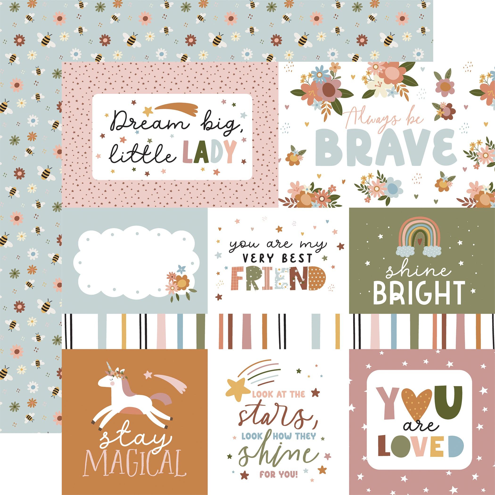 Dream Big Little Girl Collection 12 x 12 Scrapbook Paper & Sticker Pack by Echo Park Paper - Scrapbook Supply Companies