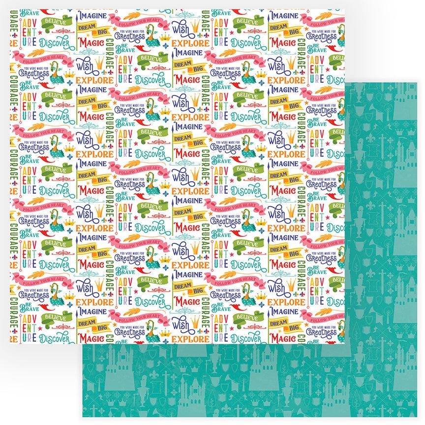 Dragon Dreams Collection Be Brave 12 x 12 Double-Sided Scrapbook Paper by Photo Play Paper - Scrapbook Supply Companies