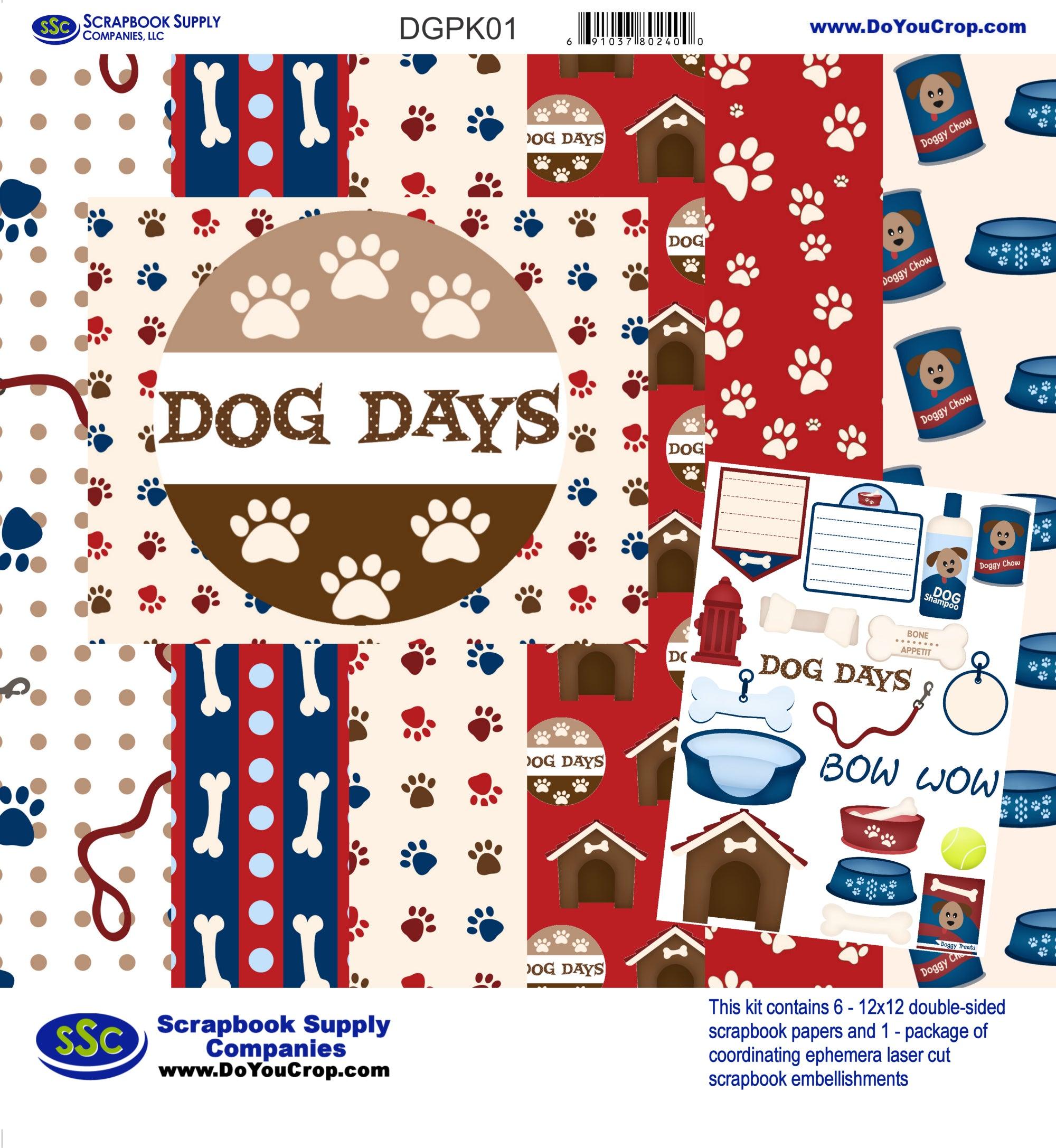 Dog Days 12 x 12 Scrapbook Paper & Embellishment Kit by SSC Designs