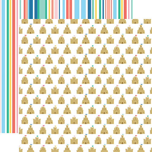 Dive Into Summer Collection Sandcastle Kingdom 12 x 12 Double-Sided Scrapbook Paper by Echo Park Paper
